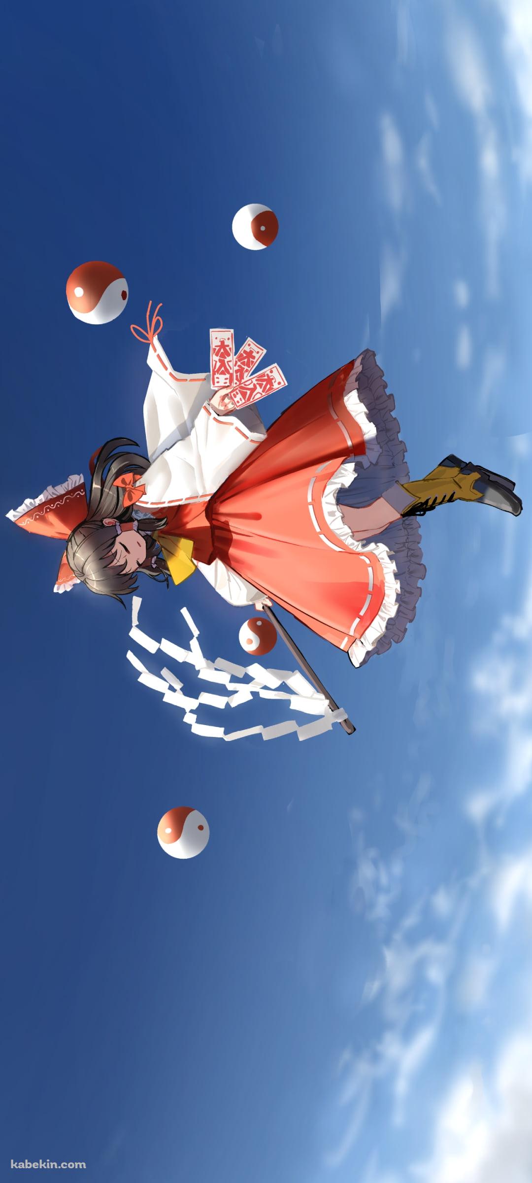 空飛ぶ博麗霊夢 / 東方のAndroidの壁紙(1080px x 2400px) スマホ用