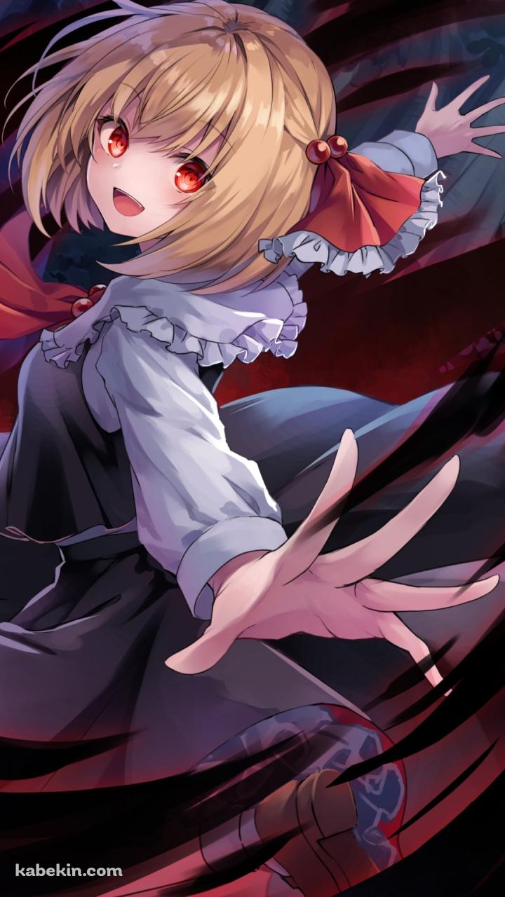 笑顔で両手を広げるルーミア / 東方のAndroidの壁紙(720px x 1280px) スマホ用