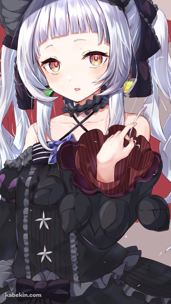 黒い衣装を着た可愛い紫咲シオン（むらさき シオン） / 猫耳 / ホロライブ / バーチャルYouTuber / VtuberのAndroidの壁紙(720px x 1280px) スマホ用