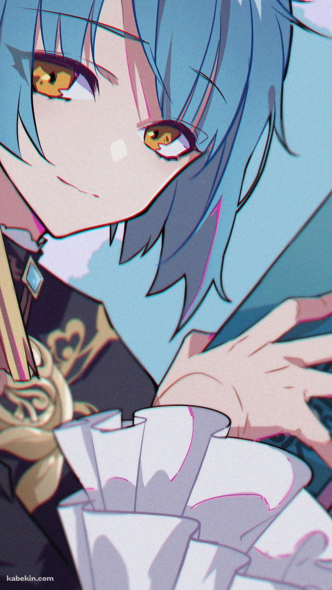 青い本を持つ行秋 / 青い髪 / 原神のAndroidの壁紙(1080px x 1920px) スマホ用