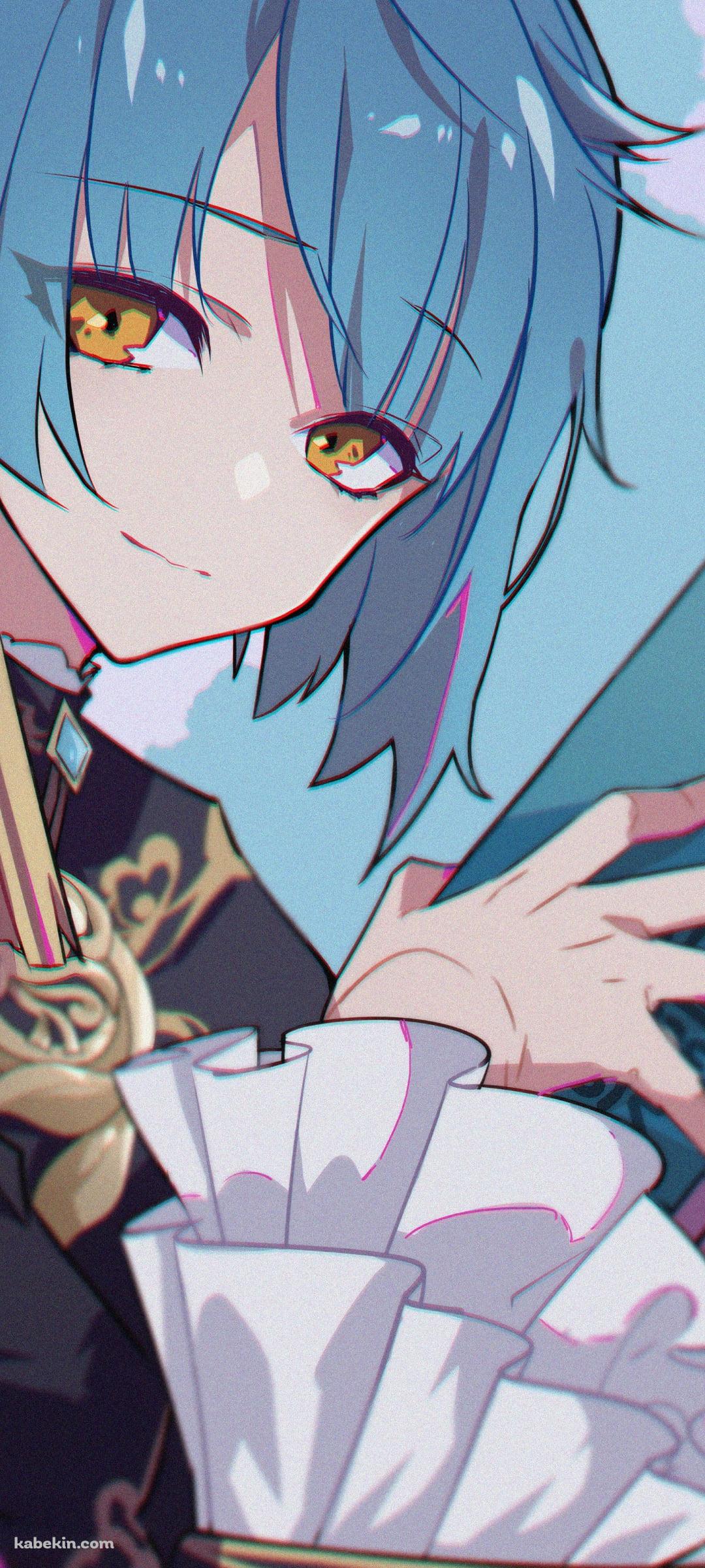 青い本を持つ行秋 / 青い髪 / 原神のAndroidの壁紙(1080px x 2400px) スマホ用