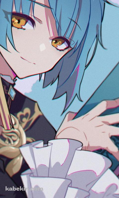 青い本を持つ行秋 / 青い髪 / 原神のAndroidの壁紙(480px x 800px) スマホ用