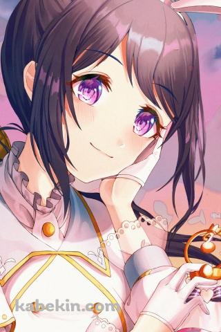 頬杖をつきこちらに微笑む松浦果南（まつうら かなん） / ラブライブ!サンシャイン!!のAndroidの壁紙(320px x 480px) スマホ用