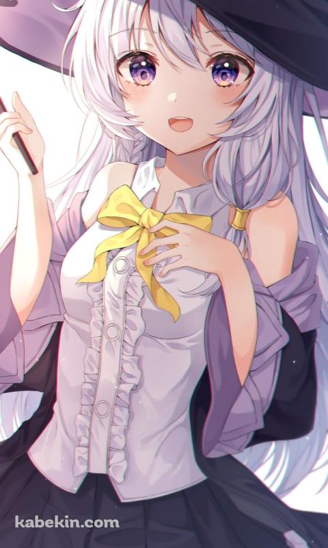 杖を持ち胸元に手をあてるイレイナ / 黄色いリボン / 魔女の旅々のAndroidの壁紙(480px x 800px) スマホ用