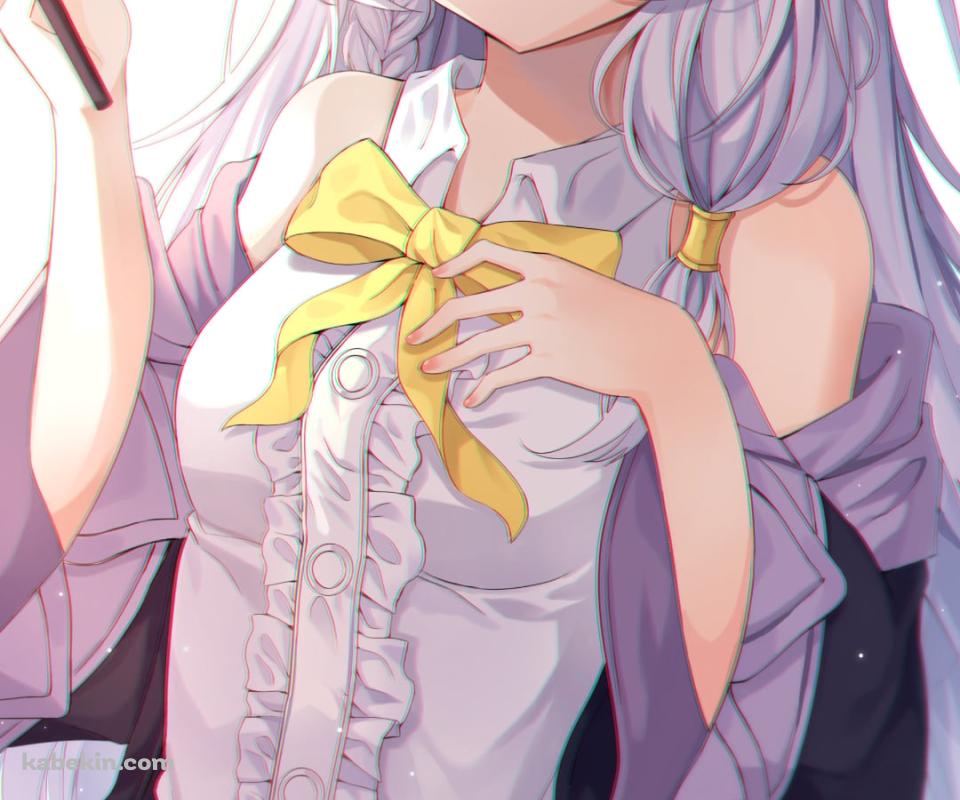 杖を持ち胸元に手をあてるイレイナ / 黄色いリボン / 魔女の旅々のAndroidの壁紙(960px x 800px) スマホ用