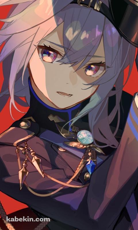 帽子を取るかっこいいエウルア・ローレンス / 原神のAndroidの壁紙(480px x 800px) スマホ用