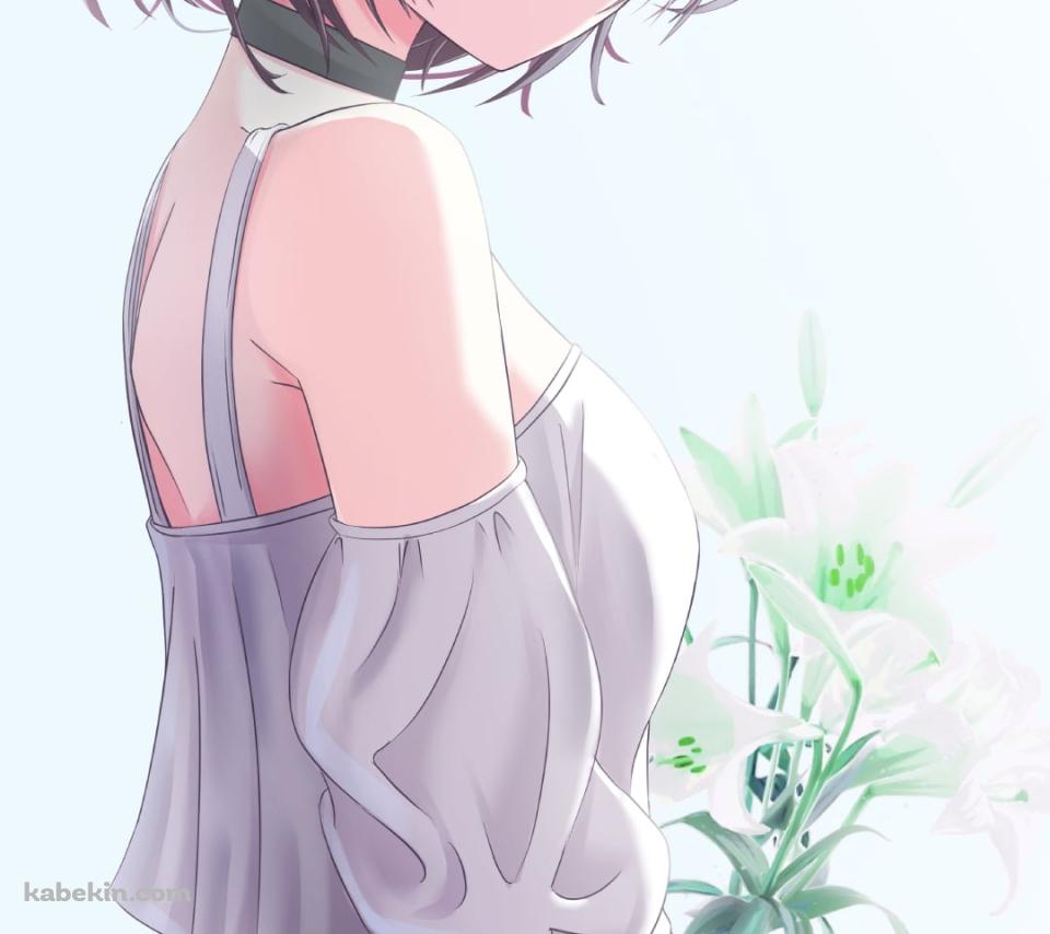 白い花を持ち微笑む可愛い浅倉透 / アイドルマスターシャイニーカラーズのAndroidの壁紙(960px x 854px) スマホ用