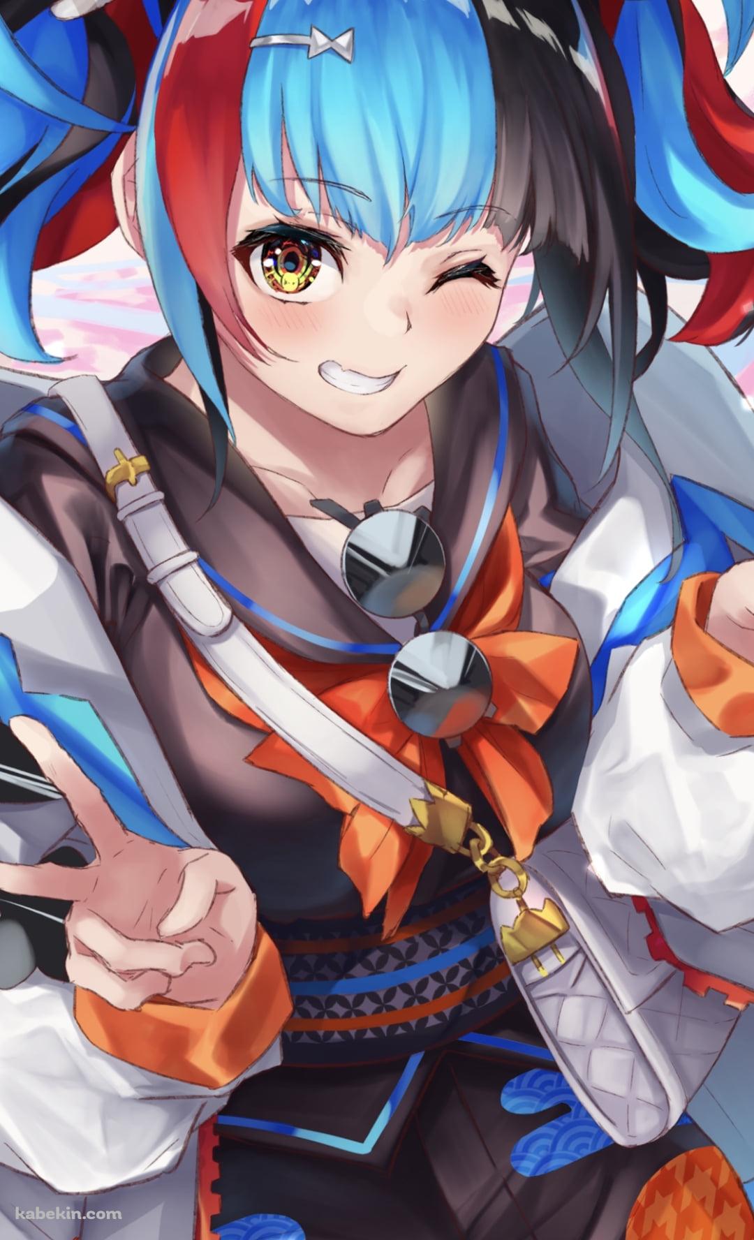 ウィンクをするWピースをする可愛い清少納言 / fate/apocryphaのAndroidの壁紙(1080px x 1776px) スマホ用