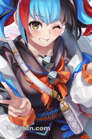 ウィンクをするWピースをする可愛い清少納言 / fate/apocryphaのAndroidの壁紙(320px x 480px) スマホ用