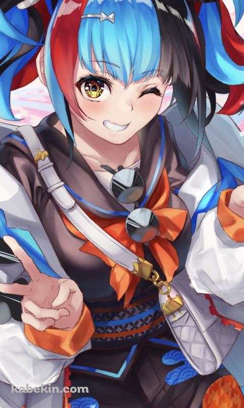 ウィンクをするWピースをする可愛い清少納言 / fate/apocryphaのAndroidの壁紙(480px x 800px) スマホ用