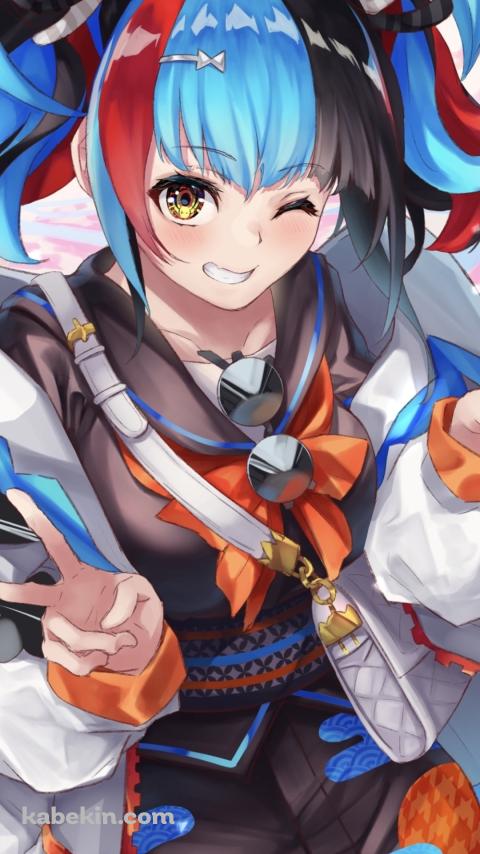 ウィンクをするWピースをする可愛い清少納言 / fate/apocryphaのAndroidの壁紙(480px x 854px) スマホ用