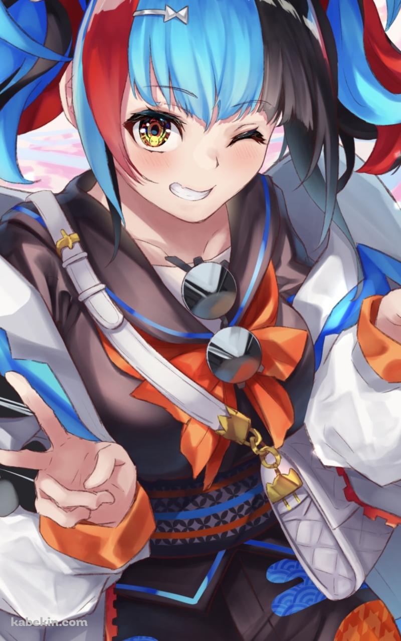 ウィンクをするWピースをする可愛い清少納言 / fate/apocryphaのAndroidの壁紙(800px x 1280px) スマホ用