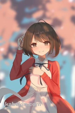 赤いカーディガンを羽織り笑顔の加藤 恵 / 冴えない彼女の育てかたのAndroidの壁紙(320px x 480px) スマホ用