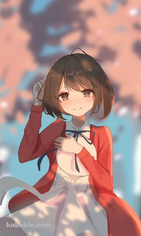 赤いカーディガンを羽織り笑顔の加藤 恵 / 冴えない彼女の育てかたのAndroidの壁紙(480px x 800px) スマホ用