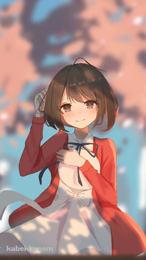 赤いカーディガンを羽織り笑顔の加藤 恵 / 冴えない彼女の育てかたのAndroidの壁紙(480px x 854px) スマホ用