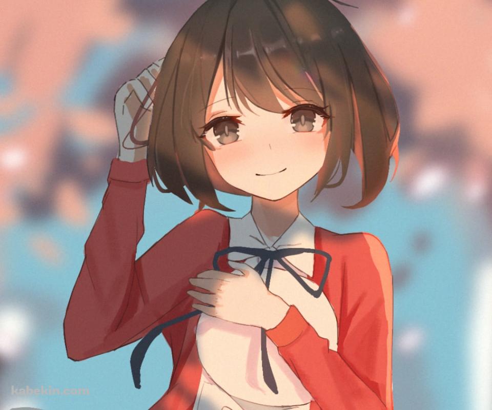 赤いカーディガンを羽織り笑顔の加藤 恵 / 冴えない彼女の育てかたのAndroidの壁紙(960px x 800px) スマホ用