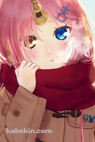 赤いマフラーを巻くフランケンシュタイン / オッドアイ / fate/apocryphaのAndroidの壁紙(320px x 480px) スマホ用