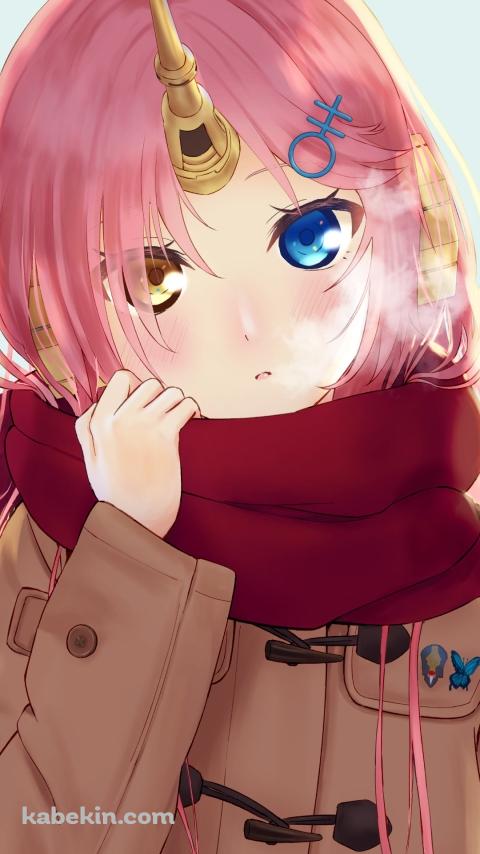赤いマフラーを巻くフランケンシュタイン / オッドアイ / fate/apocryphaのAndroidの壁紙(480px x 854px) スマホ用