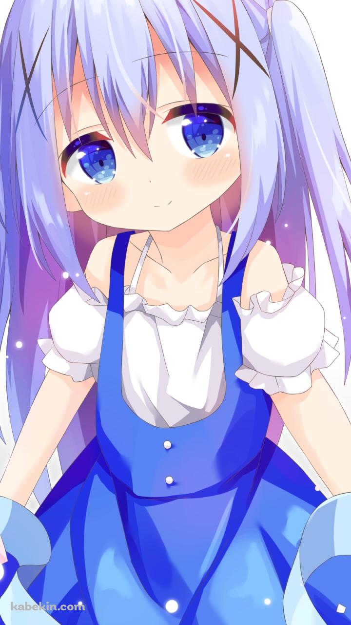 青い服を着たプニプニの香風智乃 / ごちうさ / ご注文はうさぎですか?のAndroidの壁紙(720px x 1280px) スマホ用