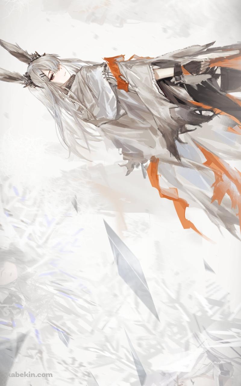 振り返るフロストノヴァ / アークナイツのAndroidの壁紙(800px x 1280px) スマホ用