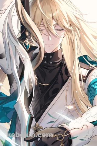 目をつぶり剣を持つかっこいい羅刹 / 崩壊:スターレイルのAndroidの壁紙(320px x 480px) スマホ用