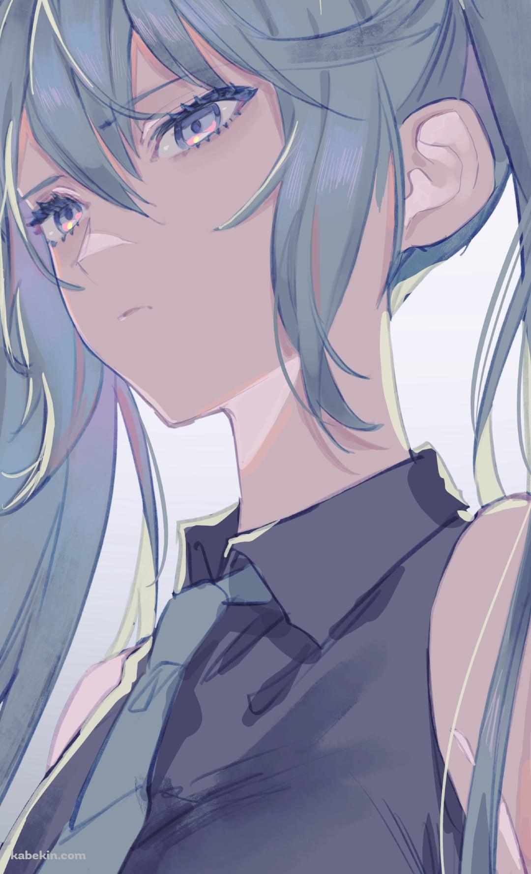 冷ややかな視線を送るかっこいい初音ミク / ボカロ / ボーカロイドのAndroidの壁紙(1080px x 1776px) スマホ用