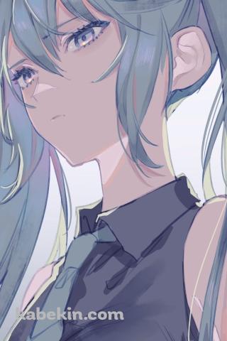 冷ややかな視線を送るかっこいい初音ミク / ボカロ / ボーカロイドのAndroidの壁紙(320px x 480px) スマホ用