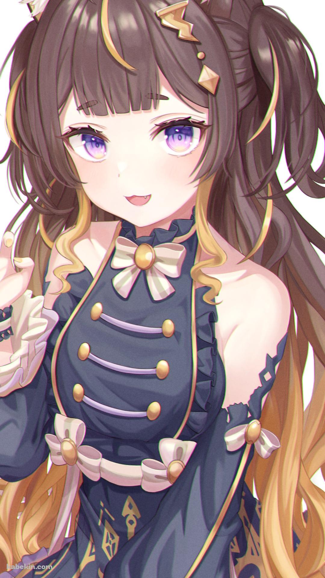 右手をかざす可愛い笑顔のアーニャ・メルフィッサ / ホロライブ / バーチャルYouTuber / VtuberのAndroidの壁紙(1080px x 1920px) スマホ用