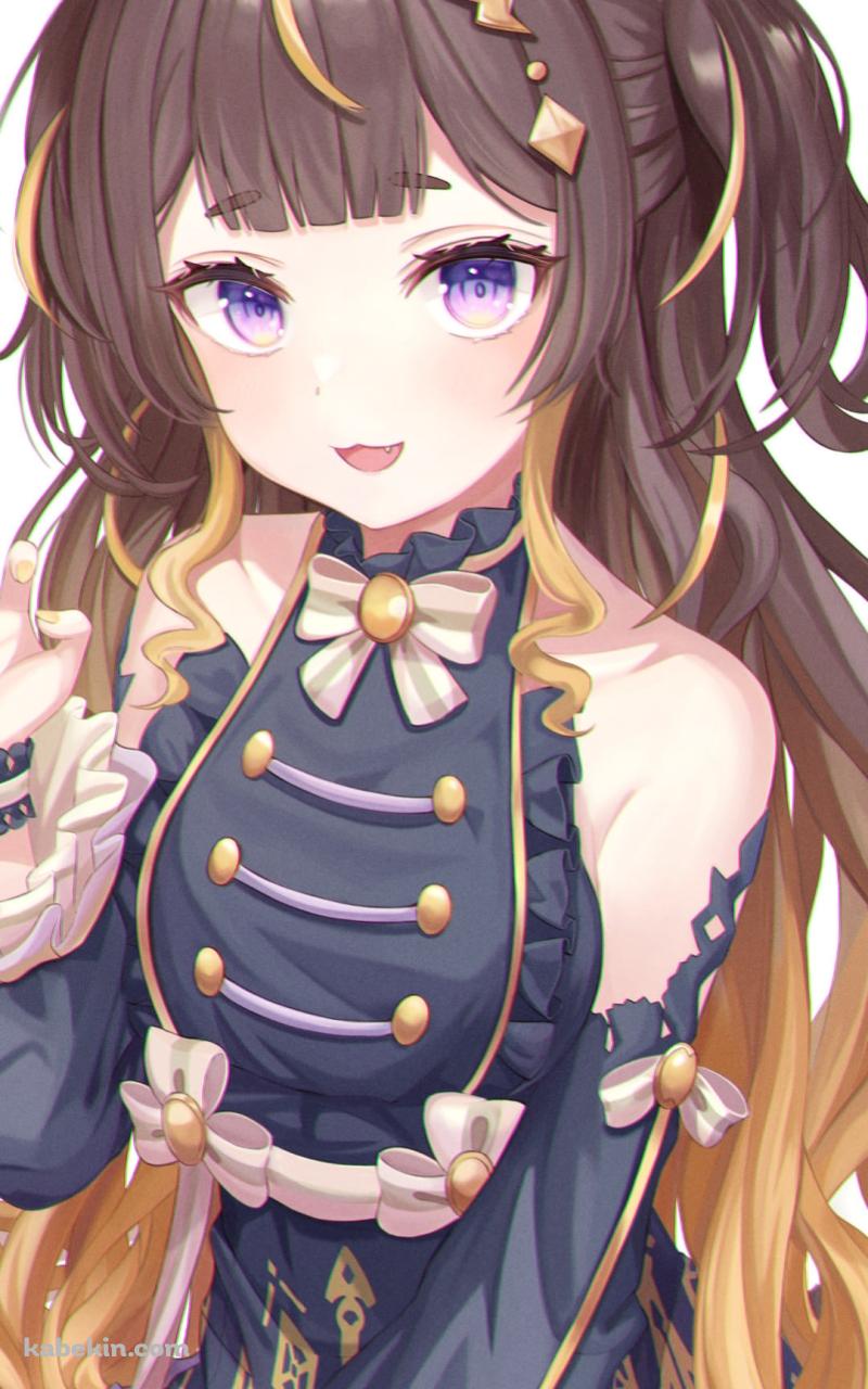 右手をかざす可愛い笑顔のアーニャ・メルフィッサ / ホロライブ / バーチャルYouTuber / VtuberのAndroidの壁紙(800px x 1280px) スマホ用