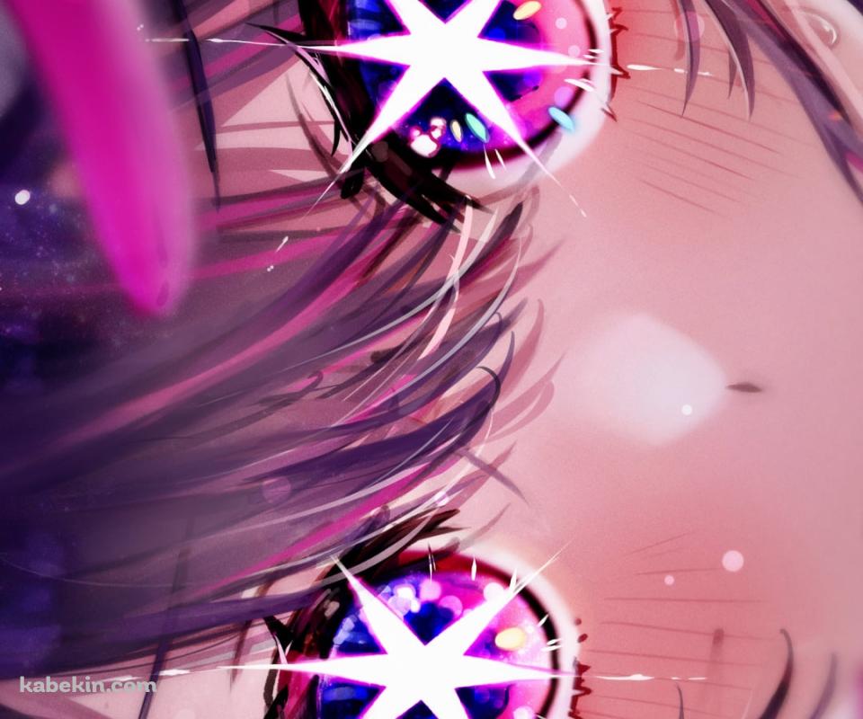 微笑む可愛い星野アイ / 光る眼 / 両手でピース / 推しの子のAndroidの壁紙(960px x 800px) スマホ用