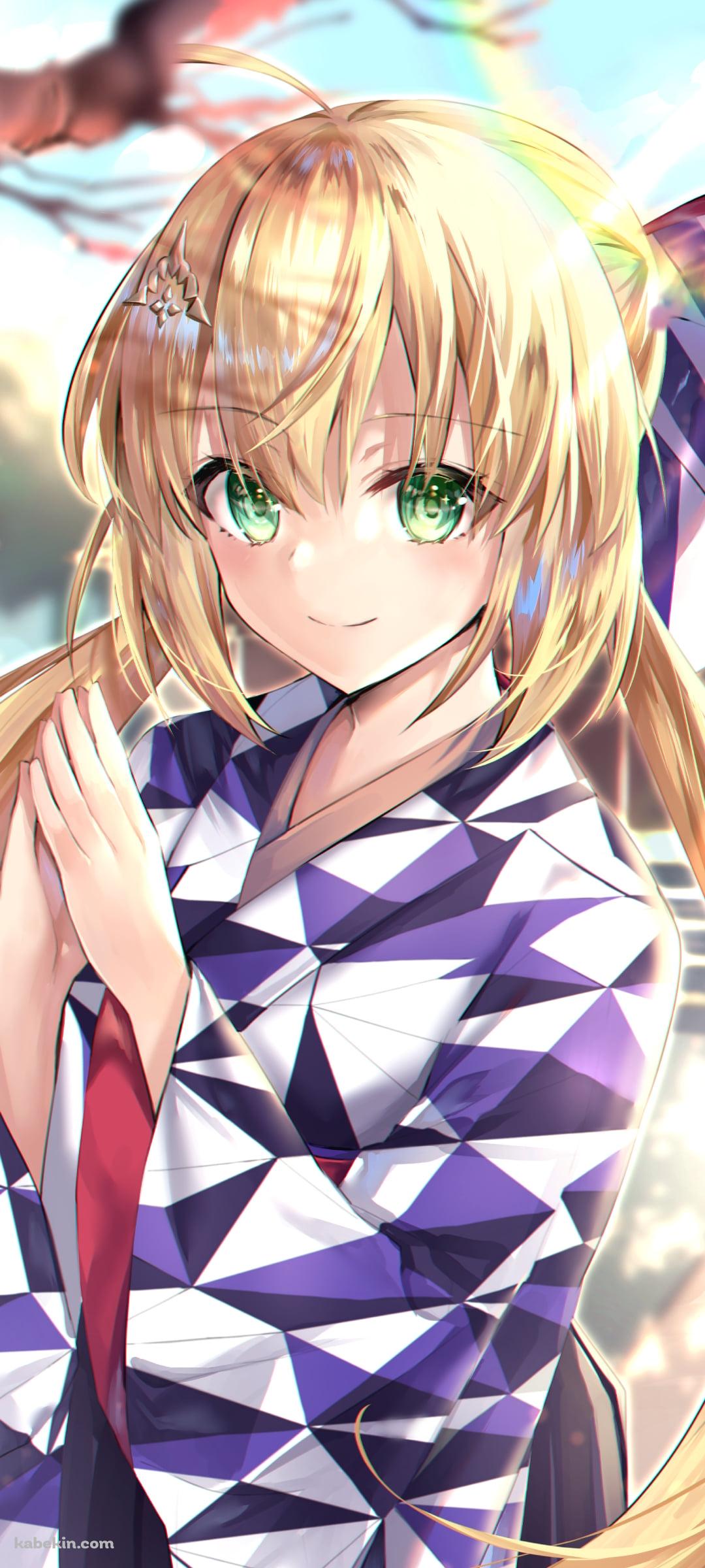 お祈りするアルトリア・ペンドラゴン / アルトリア・キャスター / 緑の瞳 / fate/grand orderのAndroidの壁紙(1080px x 2400px) スマホ用