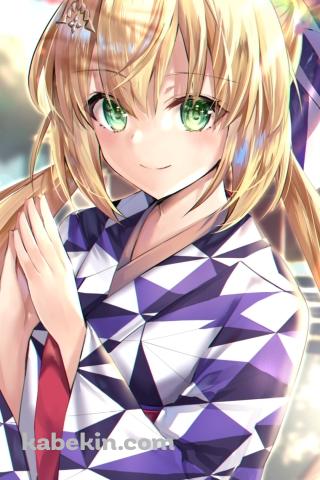 お祈りするアルトリア・ペンドラゴン / アルトリア・キャスター / 緑の瞳 / fate/grand orderのAndroidの壁紙(320px x 480px) スマホ用