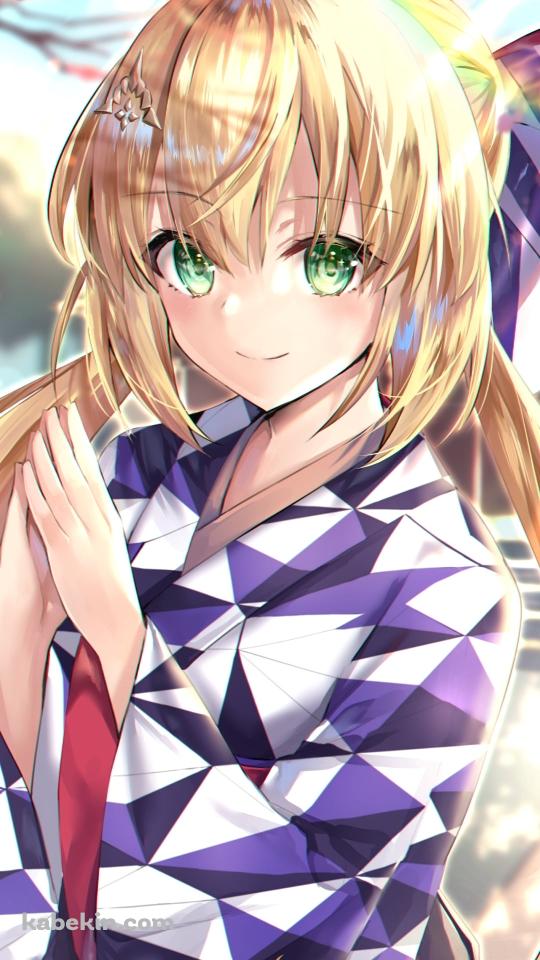 お祈りするアルトリア・ペンドラゴン / アルトリア・キャスター / 緑の瞳 / fate/grand orderのAndroidの壁紙(540px x 960px) スマホ用