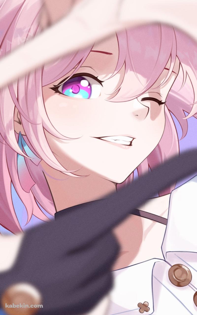 ウィンクをしながら写真を撮るポーズをする可愛い三月なのか / 崩壊:スターレイルのAndroidの壁紙(800px x 1280px) スマホ用