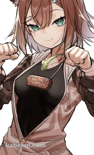どや顔でファイティングポーズを取る可愛い文野環 / にじさんじ / バーチャルYouTuber / VtuberのAndroidの壁紙(360px x 592px) スマホ用