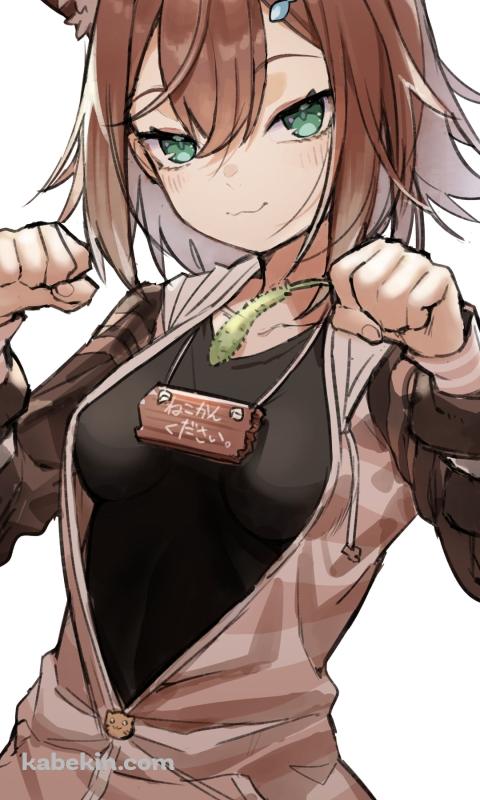 どや顔でファイティングポーズを取る可愛い文野環 / にじさんじ / バーチャルYouTuber / VtuberのAndroidの壁紙(480px x 800px) スマホ用