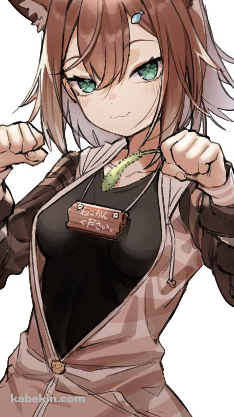 どや顔でファイティングポーズを取る可愛い文野環 / にじさんじ / バーチャルYouTuber / VtuberのAndroidの壁紙(480px x 854px) スマホ用