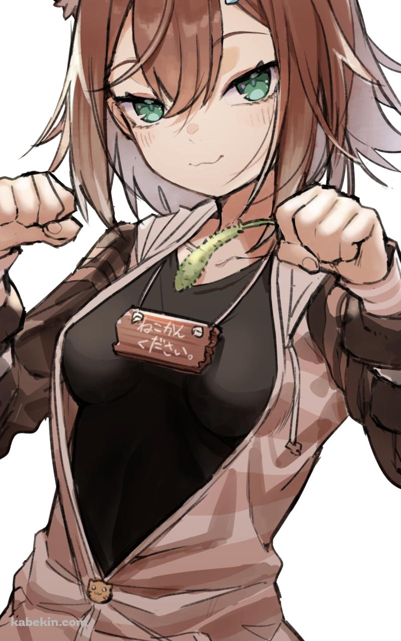 どや顔でファイティングポーズを取る可愛い文野環 / にじさんじ / バーチャルYouTuber / VtuberのAndroidの壁紙(800px x 1280px) スマホ用