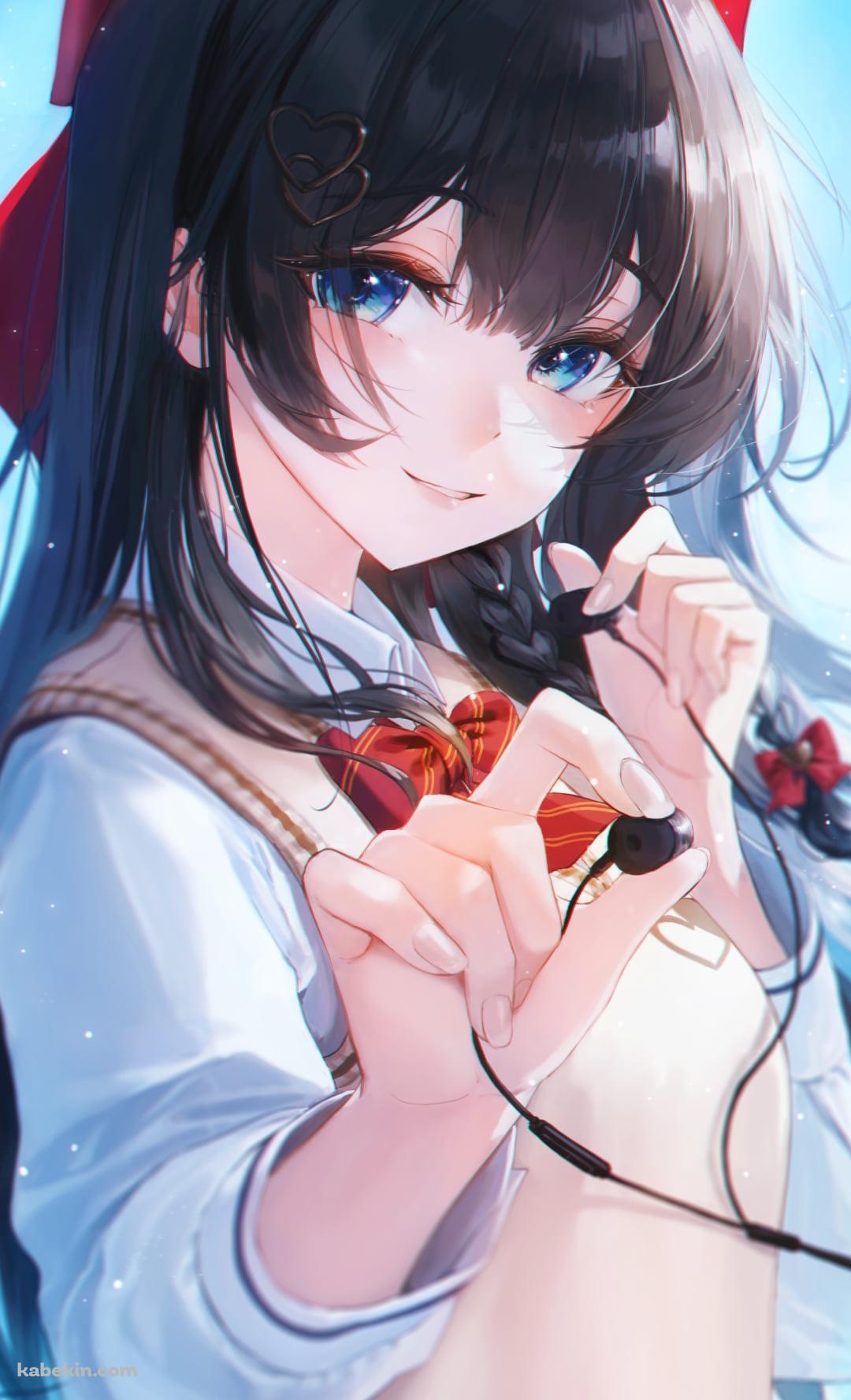 片方のイヤフォンを差し出すSHIRAYUKI HINA / バーチャルYouTuber / VtuberのAndroidの壁紙(1080px x 1776px) スマホ用