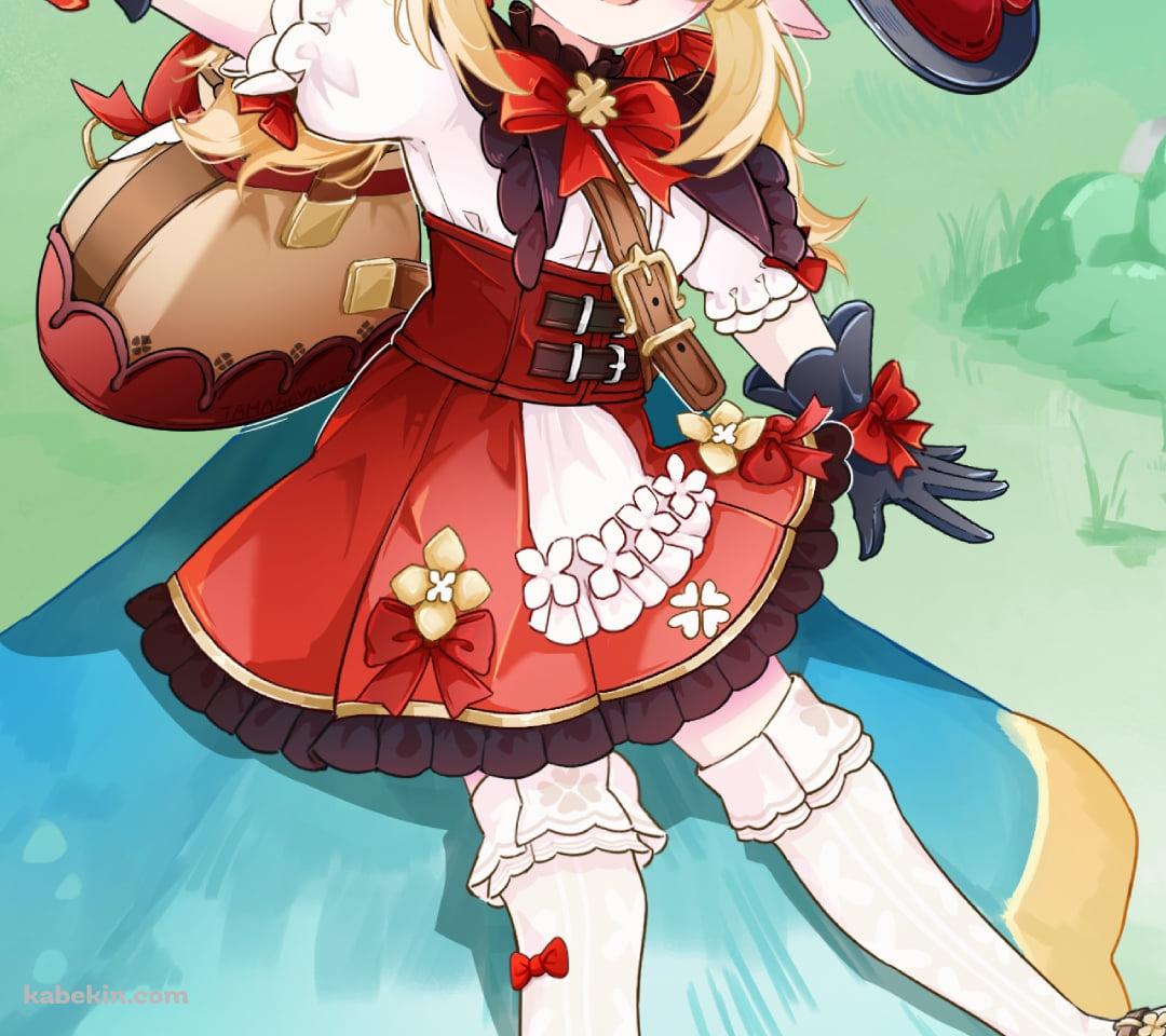 水色と黄色のキノコに乗る可愛いクレー / 星燭に揺れる爛花 / 原神のAndroidの壁紙(1080px x 960px) スマホ用