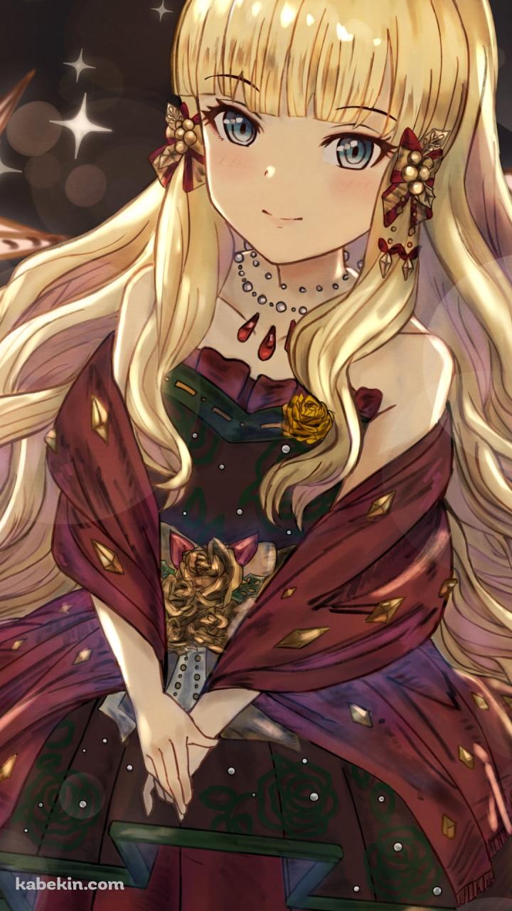 赤いドレスを着た可愛いサレン / 金髪 / ブロンド / ロングヘア― / プリンセスコネクト!re:diveのAndroidの壁紙(720px x 1280px) スマホ用