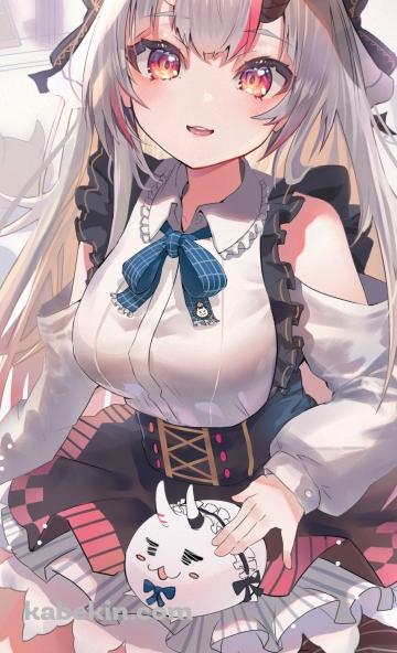 寝室で微笑む可愛い百鬼あやめ / ぽよ余 / ホロライブ / バーチャルYouTuber / VtuberのAndroidの壁紙(360px x 592px) スマホ用