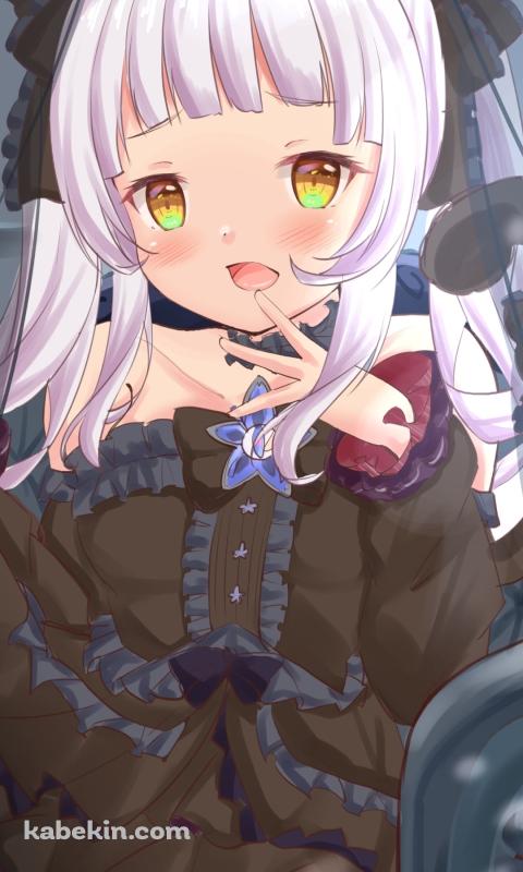 黒い洋服を着たプニプニの紫咲シオン / ホロライブ / バーチャルYouTuber / VtuberのAndroidの壁紙(480px x 800px) スマホ用