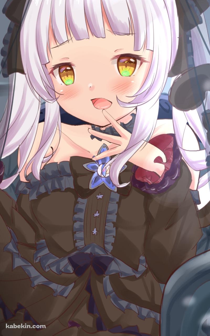 黒い洋服を着たプニプニの紫咲シオン / ホロライブ / バーチャルYouTuber / VtuberのAndroidの壁紙(800px x 1280px) スマホ用