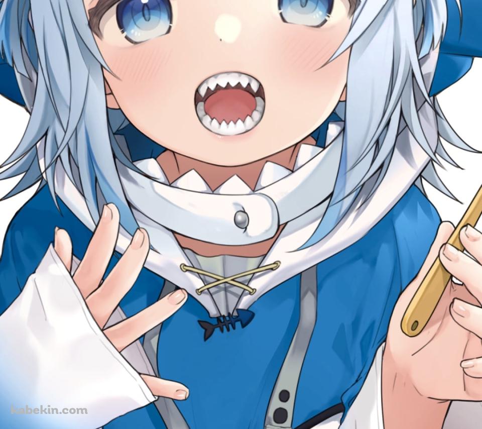 歯ブラシを持つかわいいがうる・ぐら / ホロライブ / バーチャルYouTuber / VtuberのAndroidの壁紙(960px x 854px) スマホ用