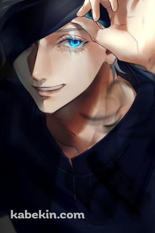 バンダナをあげるかっこいい五条悟 / 青い瞳 / 呪術廻戦のAndroidの壁紙(320px x 480px) スマホ用