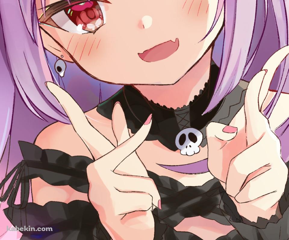 両手でピースをする可愛い潤羽るしあ / ホロライブ / バーチャルYouTuber / VtuberのAndroidの壁紙(960px x 800px) スマホ用