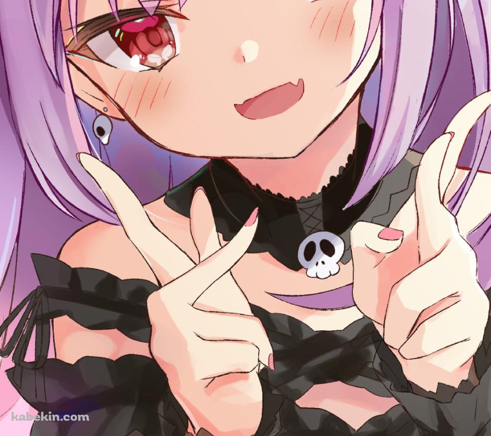両手でピースをする可愛い潤羽るしあ / ホロライブ / バーチャルYouTuber / VtuberのAndroidの壁紙(960px x 854px) スマホ用