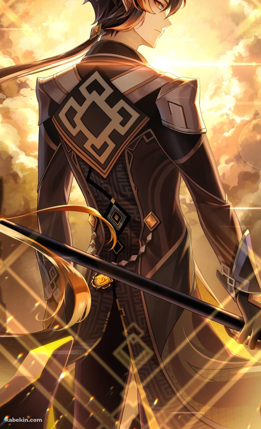 武器を持ちこちらに振り返るかっこいい鍾離 / 原神のAndroidの壁紙(1080px x 1776px) スマホ用