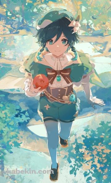 斜め上を見つめる可愛いウェンティ / 原神のAndroidの壁紙(360px x 592px) スマホ用